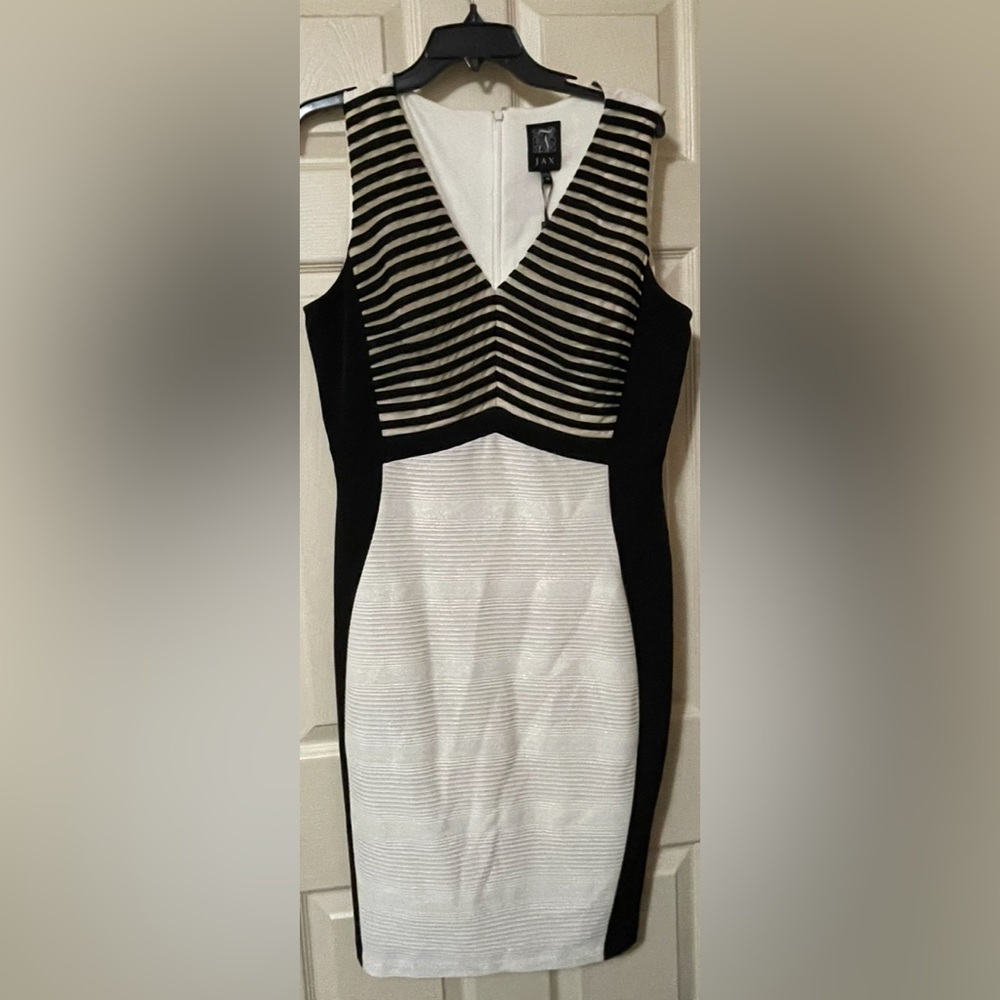 Jax- Black, Ivory, Champagne Silhouette Dress - Size 14 - NWT